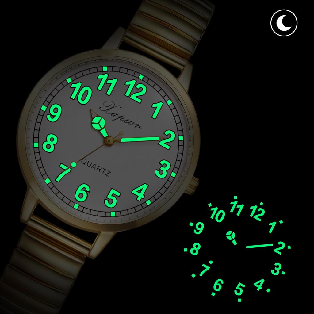 Аналоговые, один размер, модные часы из нержавеющей стали для поездок на работу или в школу, белые, наручные женские часы, светящиеся, дисплей, водонепроницаемые