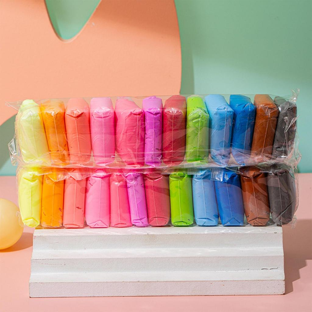 12/24/36 шт. Цветная глина Детская лепка Детская поделка Глина для лепки на воздухе Стимулирует занятия по раннему развитию детей Интерактивные