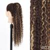XINRAN Long Curly Clip In Ponytail Hair Extensions Natural Synthetic Blonde Drawstring Pony Tail Hairpieces for Afro Women