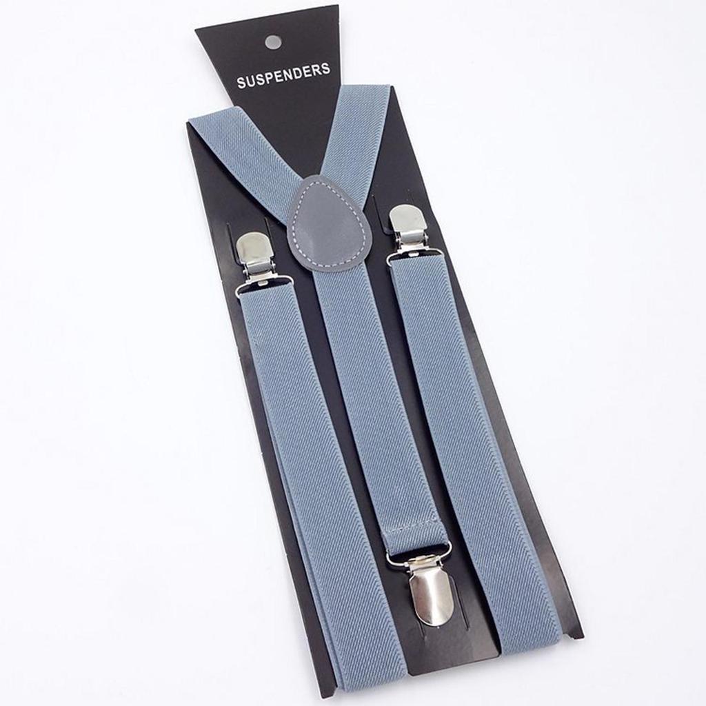 Mens & Womens One Size Suspenders Adjustable Suspenders With Heavy Duty Clip For Work, Gray