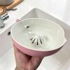 Миска для мытья фруктов для кухни, Миска для ягод, Сливное отверстие в центре, Керамическая, Самовращающийся дуршлаг для подачи, Глазурованная, Ягоды