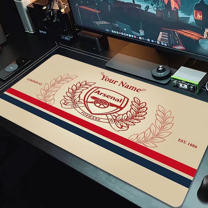 Arsenal F Custom Name Large Size Mouse Pad Large Gaming Table Cushion Non-slip Laptop Tablet Big Mousepad XXL Mat Mini PC Playmat With Lock edge