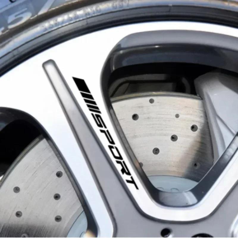 Модные 4 шт. наклейки на автомобиль, колеса, диски, спортивные гоночные полосы, декоративные наклейки, эмблема, автомобильный стиль, автомобиль, внедорожник, грузовик, аксессуары