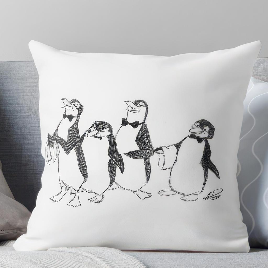 Mary Poppins Penguin Double-Sided Pillowcase, Soft Fade-Resistant Cushion Cover For Home Decor Holiday Gift, No Insert Included