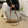 New Large Capacity Handheld Tote Bag with Leopard Print Commuting Shoulder Bag