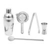 5PCS Cocktail Mixing Set Stainless Steel 750ML Cocktail Shaker Spoon Measuring Jigger Clip and