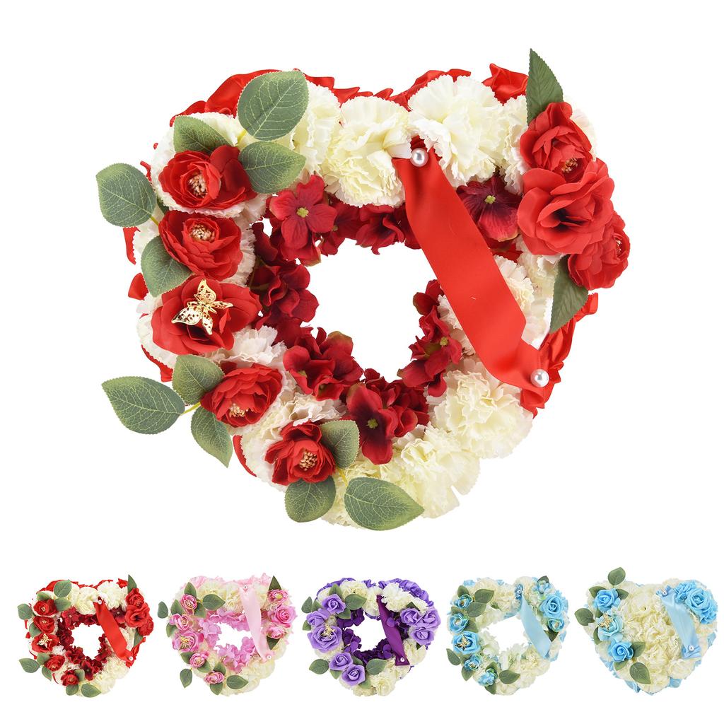 Искусственные венки в форме сердца Свадебные венки Искусственные цветы Украшения для свадебной церемонии Годовщина