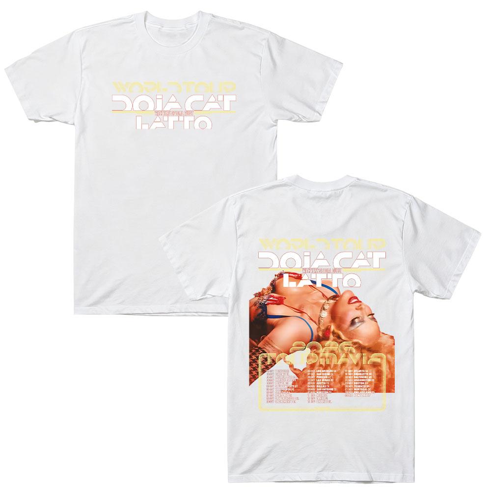 Doja Cat World Tour 2026 Merch T-Shirt Men Women Print Cotton Tee with Latto Guest Concert Tour Graphic Casual Tops
