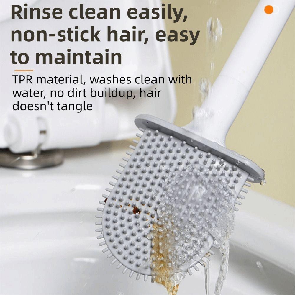 Силиконовая щетка для чистки с длинной ручкой, настенный артефакт для ванной комнаты, чистка туалета