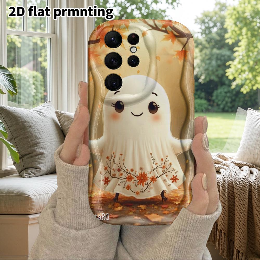 Чехол для телефона: 2D Плоский Защитный Чехол для Samsung Galaxy A34 A35 M05 M06 S20 S22 S21 FE Plus 5G, Стиль для Пары, Цветочное Платье Призрак, Рождество и Хэллоуин
