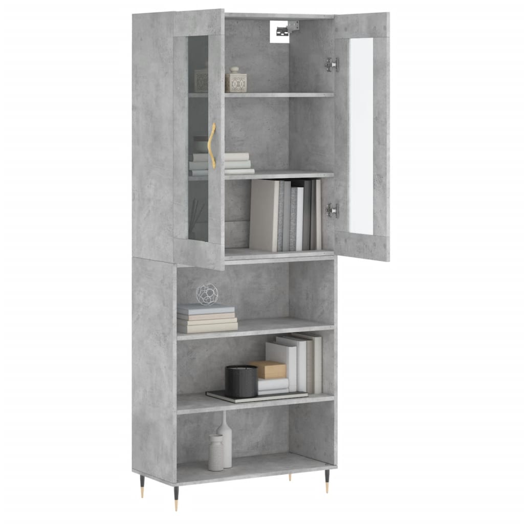 Highboard Concrete Grey 69.5 x 34 x 180 cm Particle Board