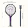 2 In 1 Foldable  Electric Mosquito  Swatter Rechargeable Rotating Head With Purple Light Indoor Outdoor Camping Retractable Pole