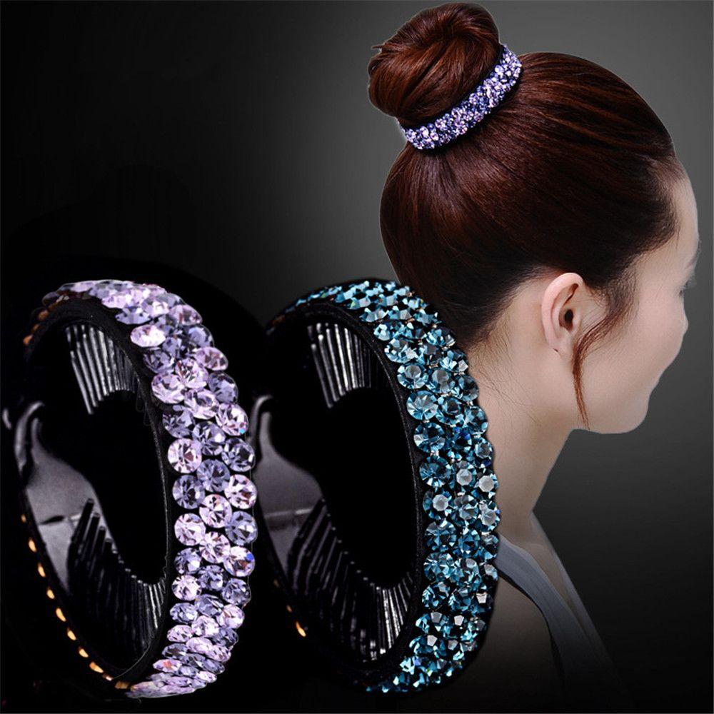 Expanding Bun Maker Bird Nest Twist Clip Rhinestone Hairpins Flowers Hair Clips Crystal Hair Claw