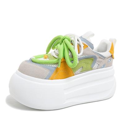 Модные 8 см Модные женские кроссовки Универсальная удобная обувь Женские кроссовки на мягкой подошве Трендовые повседневные кроссовки Весенние лаконичные офисные холщовые туфли