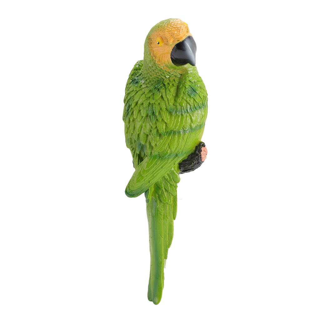 Parrot Status Tree Hanging Wall Mount Lifelike Resin Parrot Decor for Garden Courtyard
