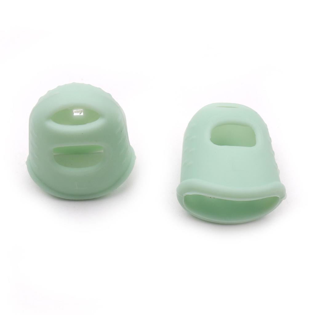 2pcs Kalimba Silicone Finger Fingertip Protectors for Kalimba Beginners Starters Green Large
