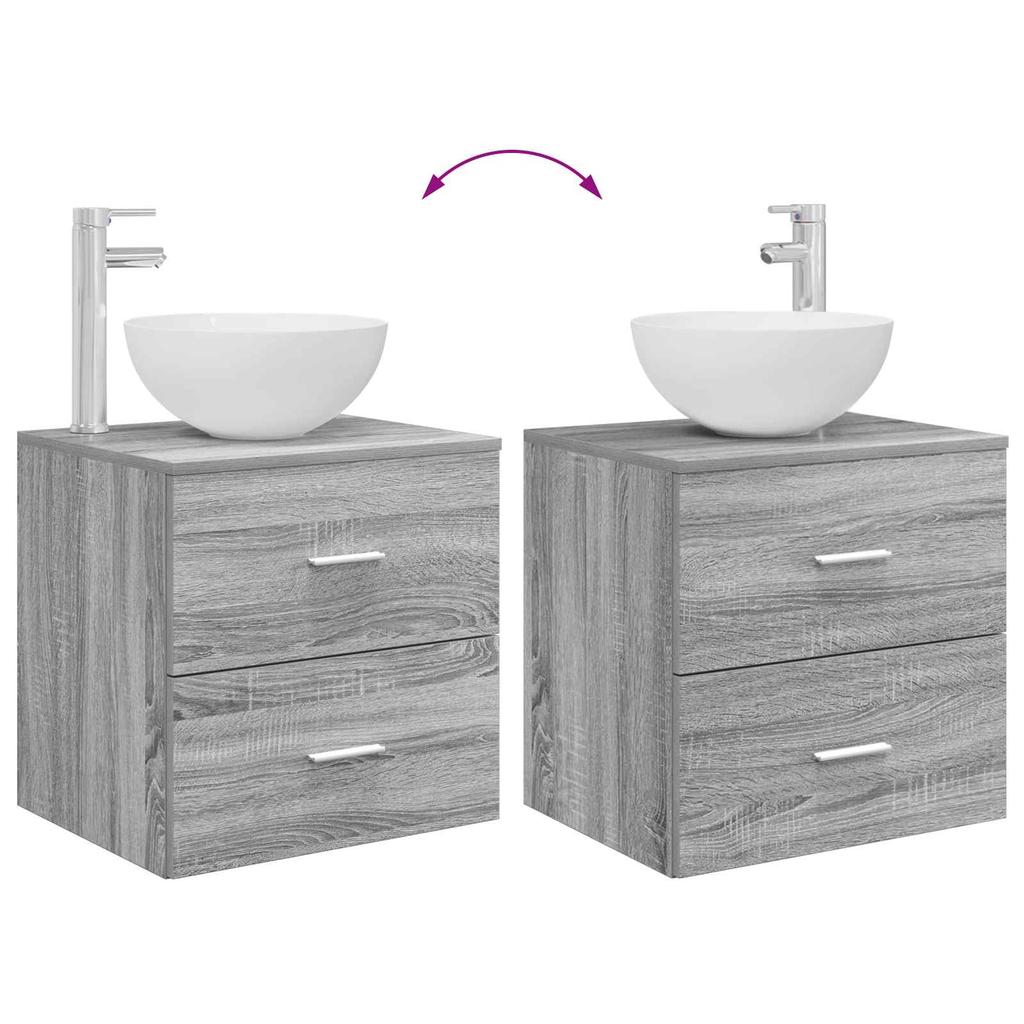 Bathroom Cabinet Set 5 pcs Grey Sonoma Wood Based Material