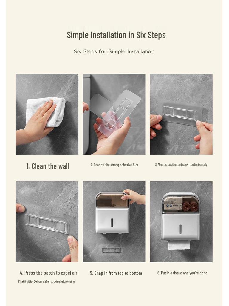 Настенный водонепроницаемый держатель для туалетной бумаги, без пробивки, высококлассный кремовый стиль, держатель для бумажных полотенец