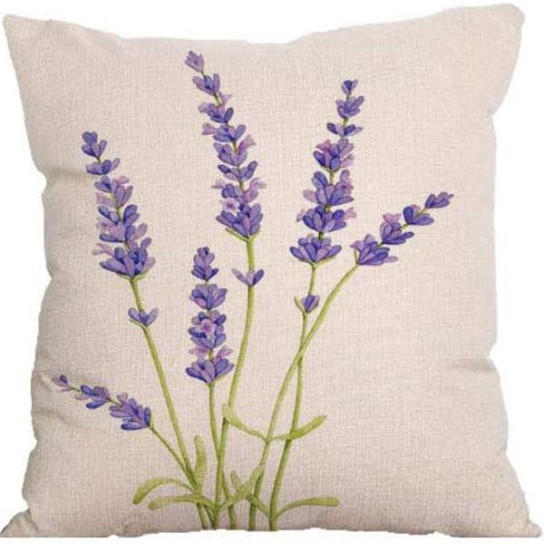 Растение и Цветок Льняная Наволочка Фиолетовая Лаванда С Принтом Подушка Чехол Наволочка Дом Диван