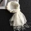 Direct Supply Of Solid Color Cotton And Linen Scarves, Spring And Summer Light And Breathable Sunscreen Scarves, Fashionable Fringed Silk Scarves