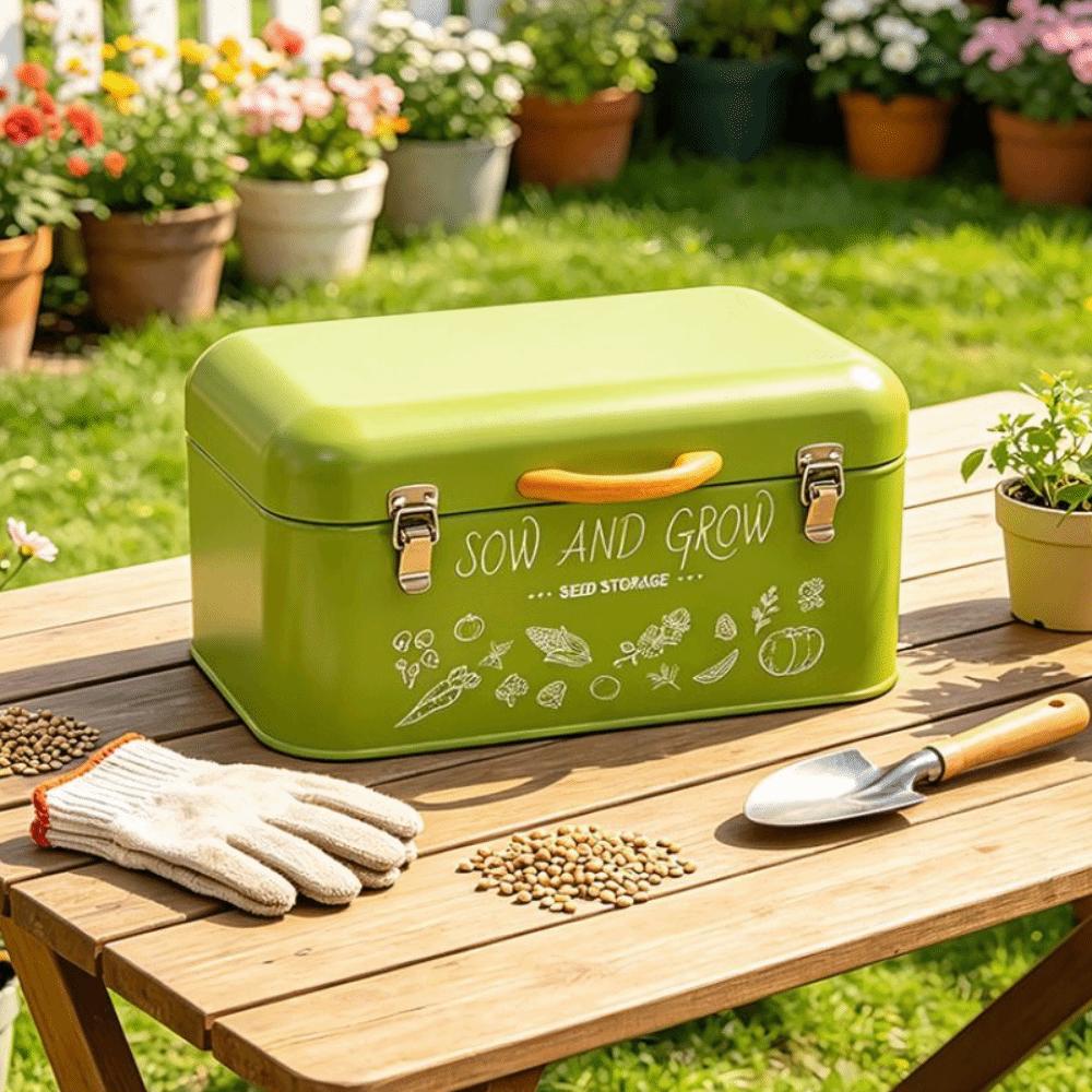 Metal Seed Storage Box Waterproof Storage Container Nordic Style Sorting Box  Outdoor Gardening