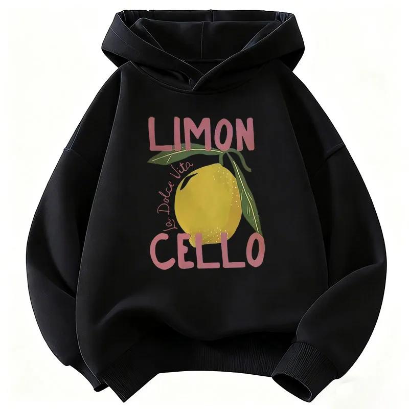 Sweat à capuche rétro Y2k pour enfants, motif citron imprimé, sweat-shirt pour garçons et filles, vêtements décontractés