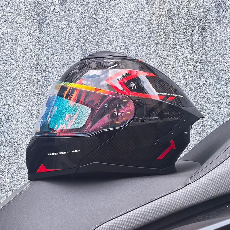 DOT ECE Certified Full Face Motorcycle Helmet Men Women Flip-Up Design ABS Shell All Season Use