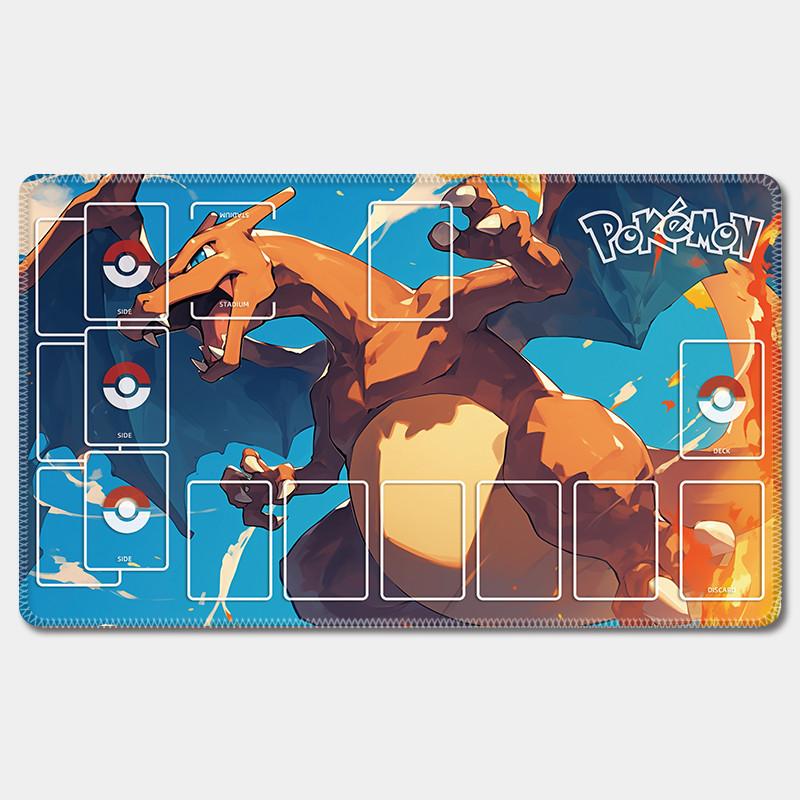 Pokemon Ptcg Card Mat Pikachu Charizard Bulbasaur Squirtle XCm Single Player Battle Anime Characters Card Pad