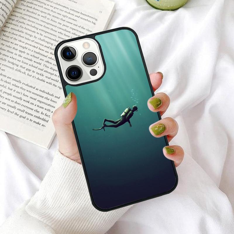 Чехлы для телефона для дайвинга, дайвера, акулы, дайвинга на iPhone 17 Air 16 15 14 12 13 PLUS 11 PRO MAX Задняя крышка Fundas