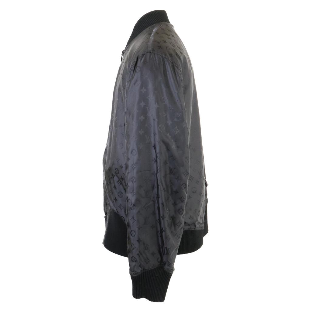 LOUIS VUITTON [Good condition/Domestic regular product] HIL47WTKV Reversible nylon/leather zip-up blouson/ Jacket 50 blackUsed
