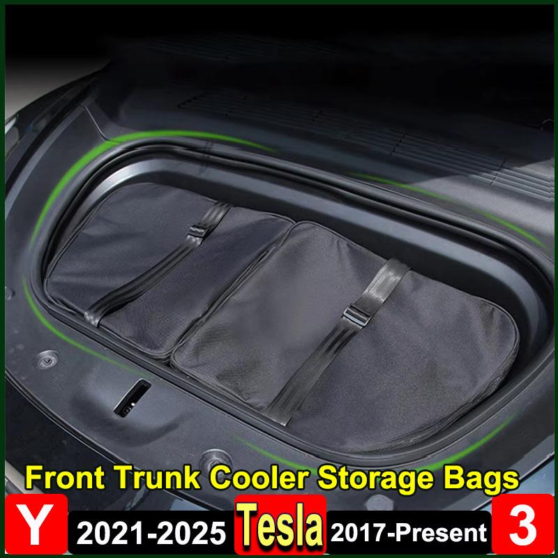 yz For Tesla Model Y Juniper 2025 Frunk Cooler Organizer Insulation Bag M3 Highland Front Trunk Storage Insulated Outdoor Camping