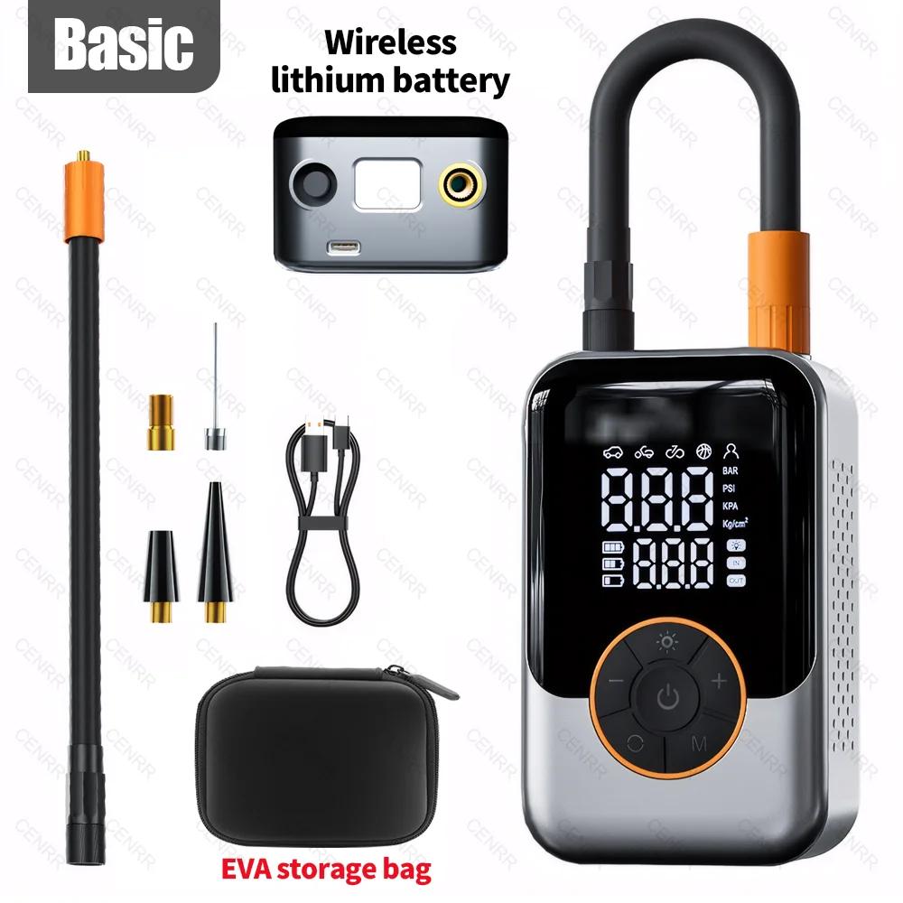 Wireless Air Pump Electric Portable Air Compressor Car Tire Inflator LCD Display Air Injector For Bike Car Motorcycle Tyre Ball