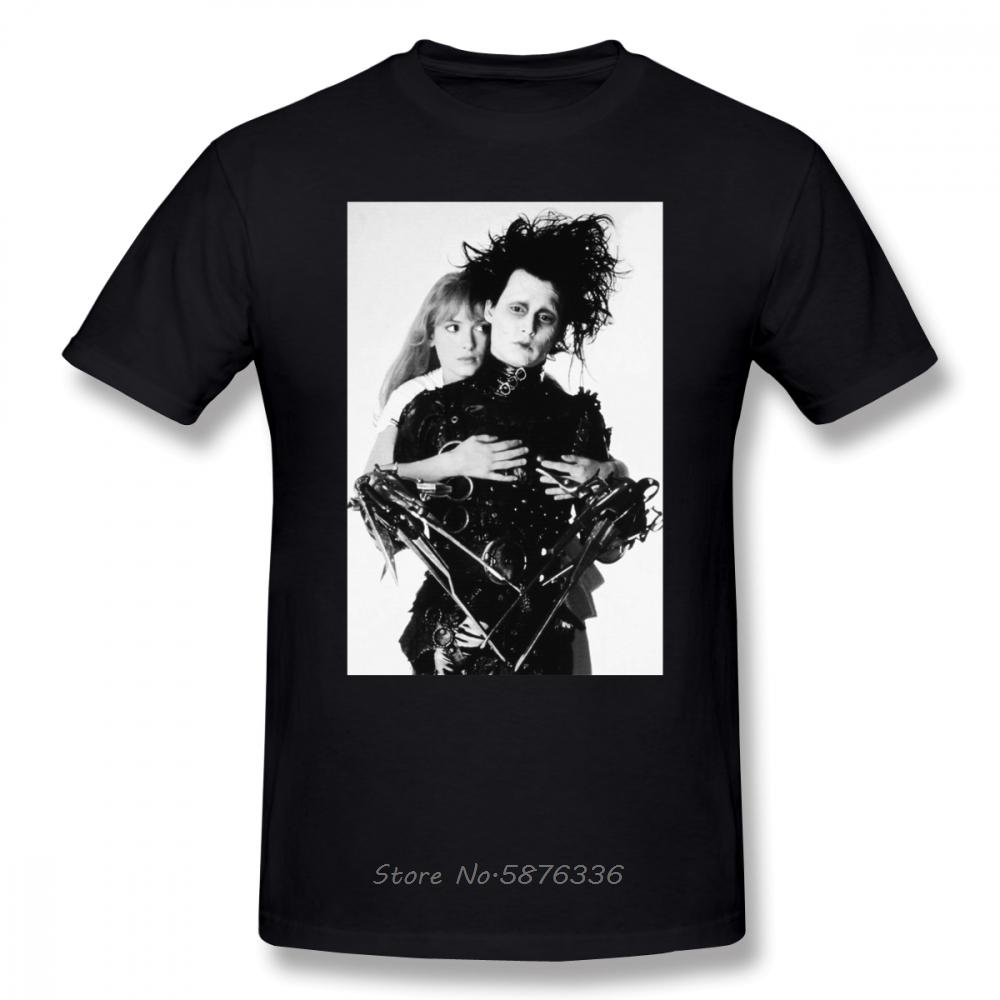 HKFZ Edward Scissorhands T Shirt Depp Ryder Edward Scissorhands TShirt ShortSleeve Fashion Tee Shirt Cute Cotton Male Tshirt