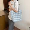 Летняя новая простая и модная большая сумка-тоут через плечо, женский нишевый клетчатый рюкзак через плечо