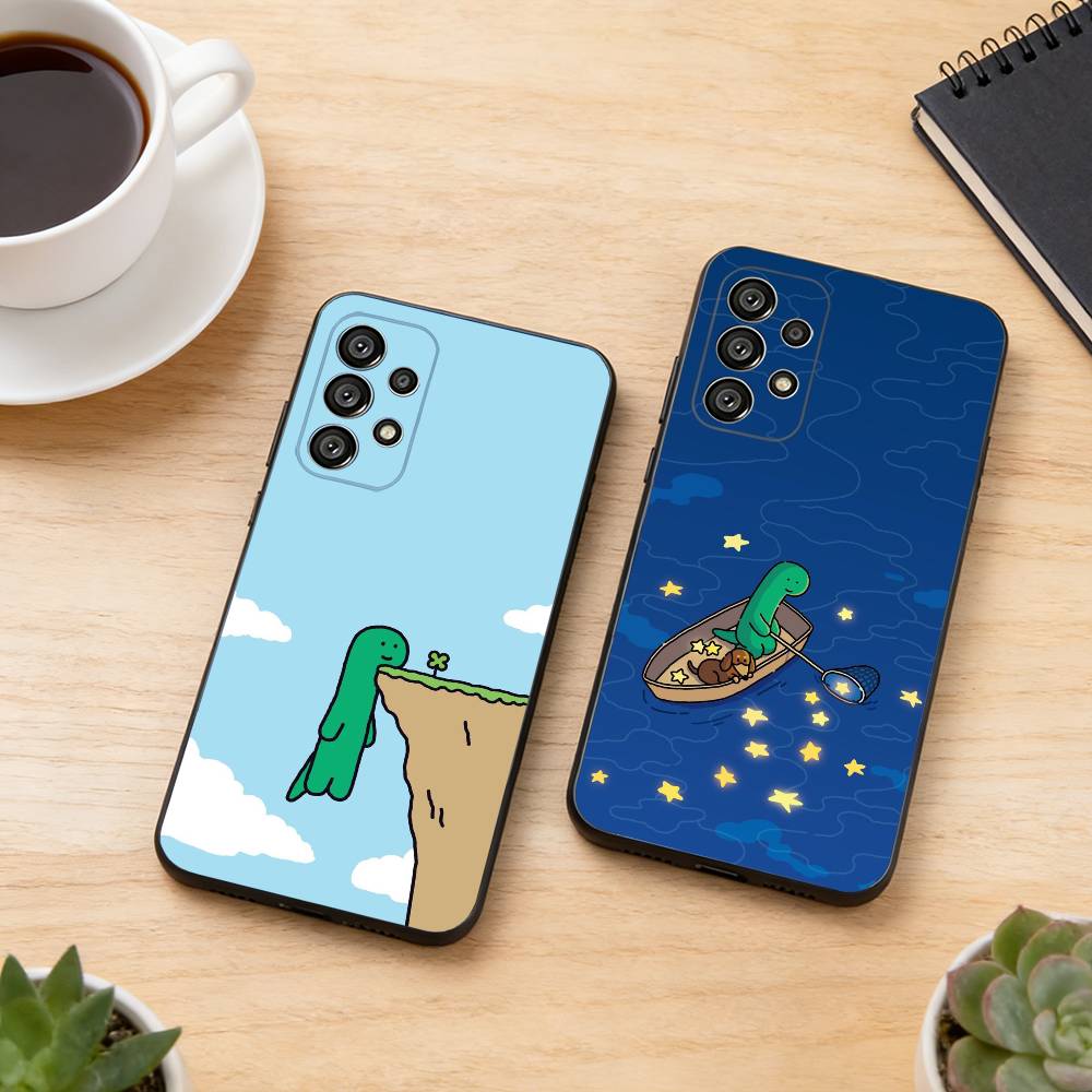 Cute J-Joguman D-Dinosaurs Phone Case For Samsung S25,S24,S21,S22,S23,S30,Ultra,S20,Plus,Fe,Soft Silicone Black Cover