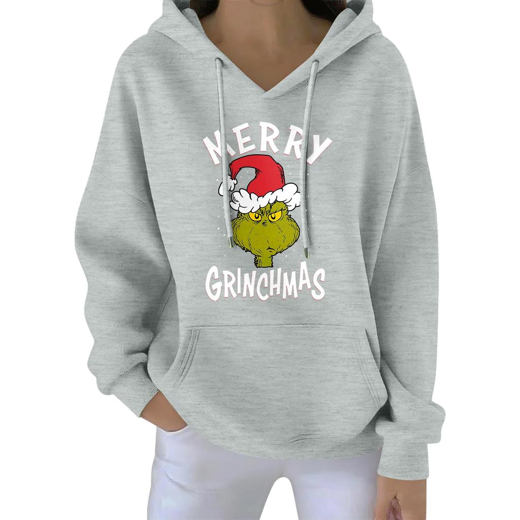 Women's Christmas Hoodie Funny Cute Christmas Holiday Sweatshirt Pullover