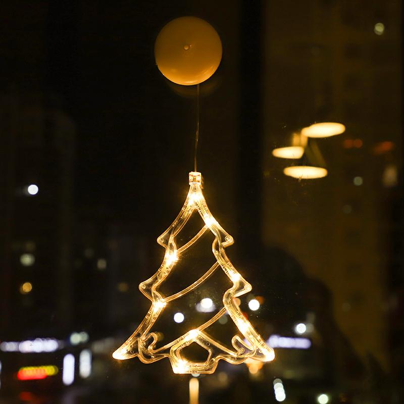 Christmas LED Light Snowflake Santa Hanging Battery-operated Window Ornaments Decoration for Home Xmas Navidad New Year Decor