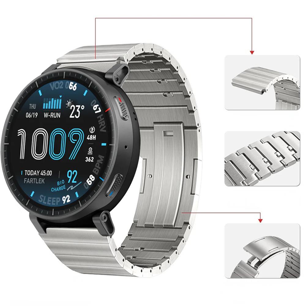 22-миллиметровый титановый ремешок для Amazfit Active Max/Balance 2/GTR 4, легкий браслет для Huawei Watch GT6/5 Pro 46 мм/CMF Watch 3 Pro