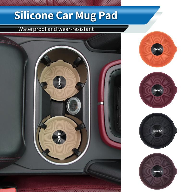 Waterproof Car Coaster Silicone Anti-slip Mat Interior Accessories For Volvo S60 XC60 XC90 S60 V40 V50 V60 XC40 V70 V90 S90