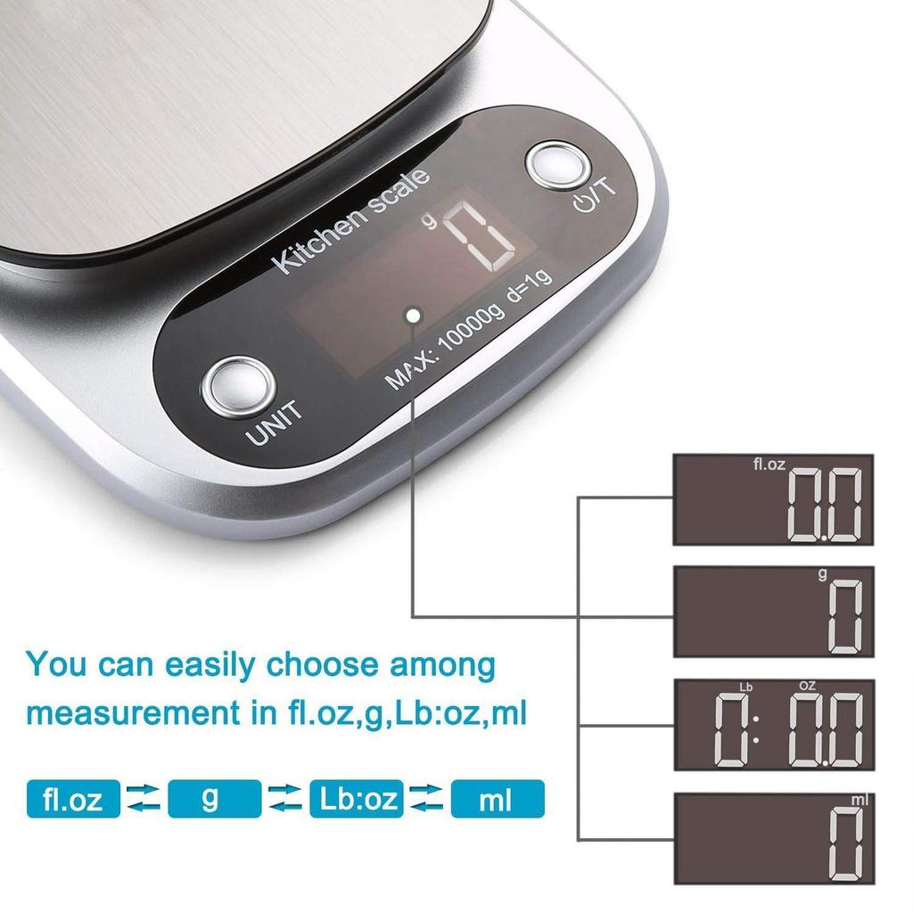 1pc Accurate Digital Kitchen Scale for Cooking and Baking - 22lb Capacity In Grams and Ounces Perfect for Coffee Meat and More