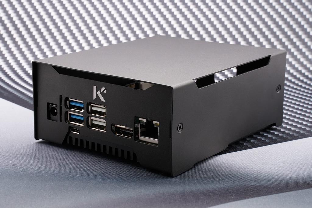 Корпус KKSB для Odroid M1, Пескоструйный алюминий, Черное анодированное покрытие