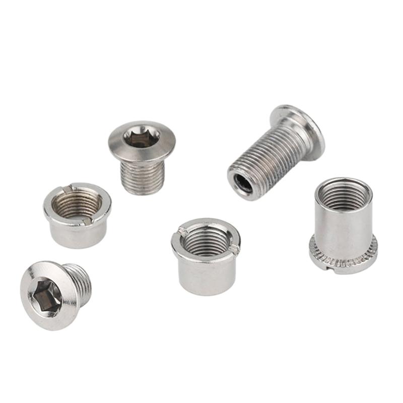 5Pcs Single Double Triple Bike Chainring Bolts Nut with Multiple Size Optional for Single, Double and Triple Chainrings
