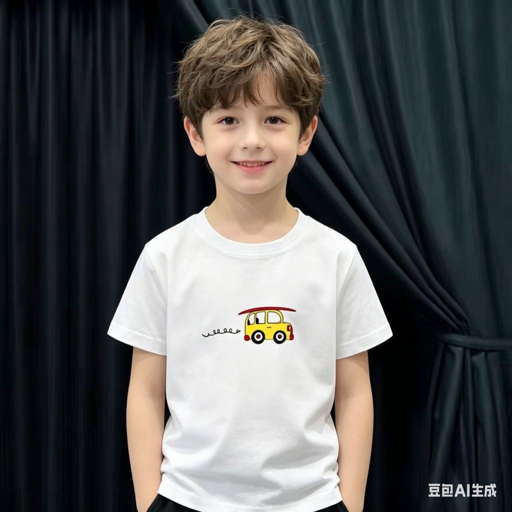 Super Soft Childrens ShortSleeved Tshirt Summer New Cartoon Car Print Top Modal Fabric BestSelling Kids Clothing