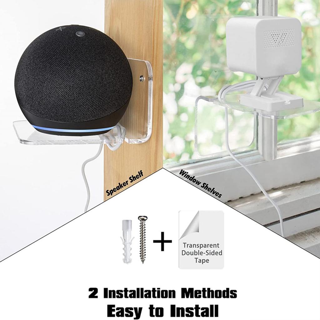 Современная акриловая настенная полка Функциональное акриловое настенное крепление для динамика Легкий монтаж Стильный дизайн с прозрачной наклейкой