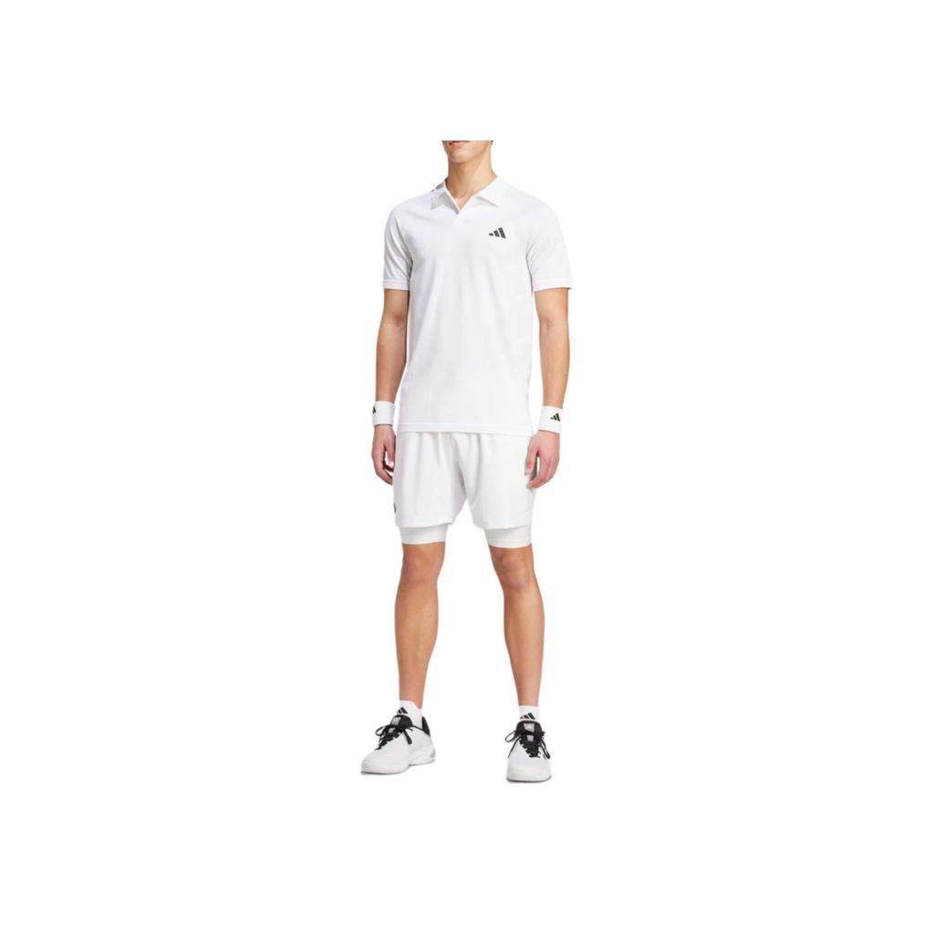 Adidas Logo Quick-Dry Tennis Polo Shirt Men Tops White IM8893