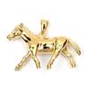 [L4391] - Gold Plated 'Horse' Pendant - 25x20 Mm