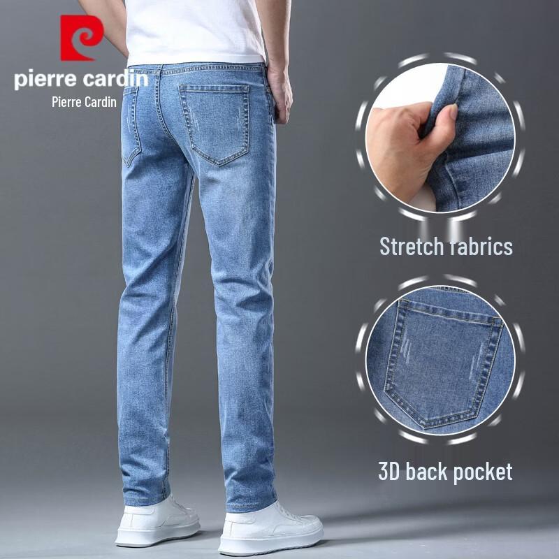 Pierre Cardin Мужские прямые джинсы слим-фит стрейч