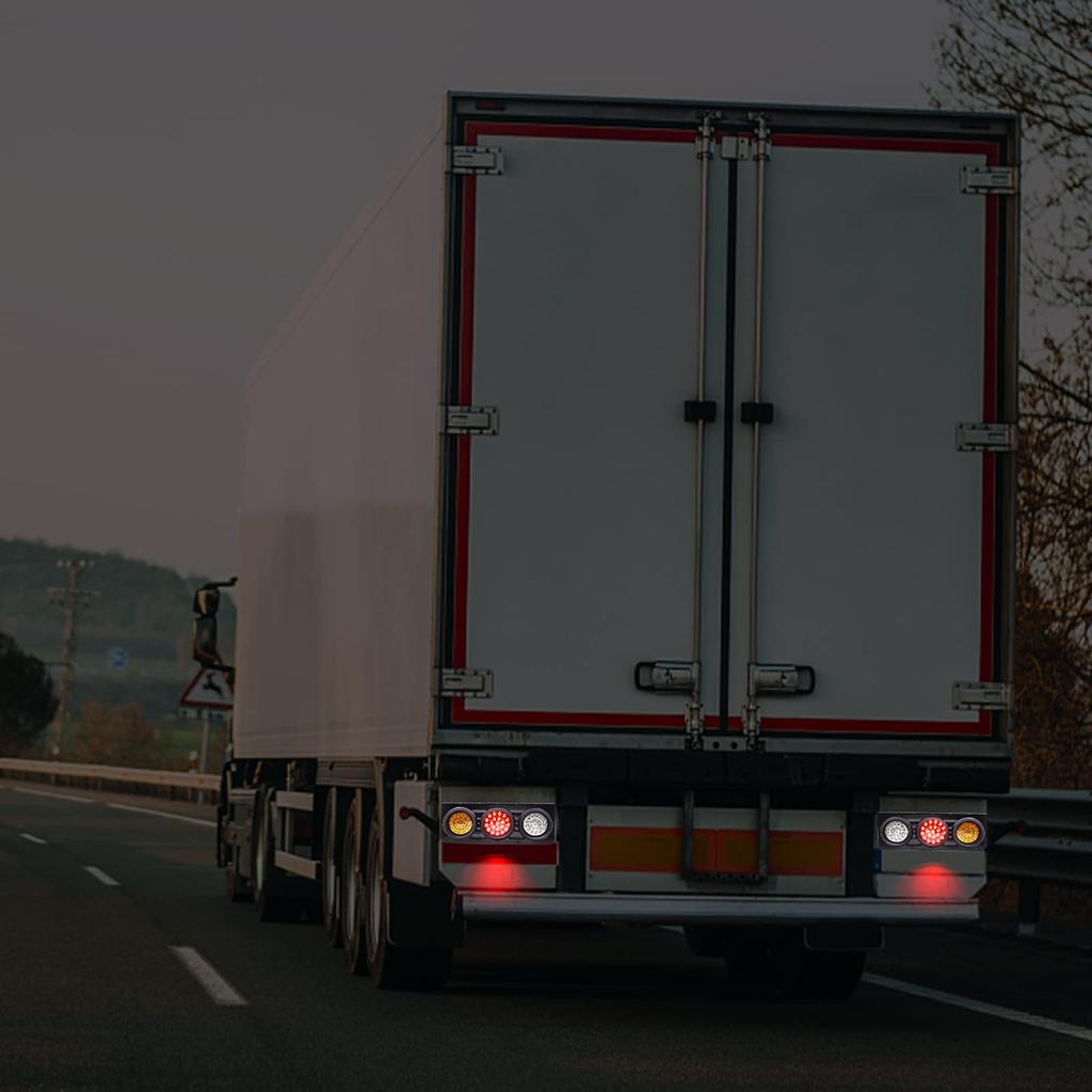 Ygmylandbb Задний фонарь грузовика Совместим с 24V LED Поворот 57 LED Тормоз Высокая Яркость 3 Комплекта по 2 Фонаря, Прицепы, Сигналы, Фонари, (Желтый/Белый/Красный