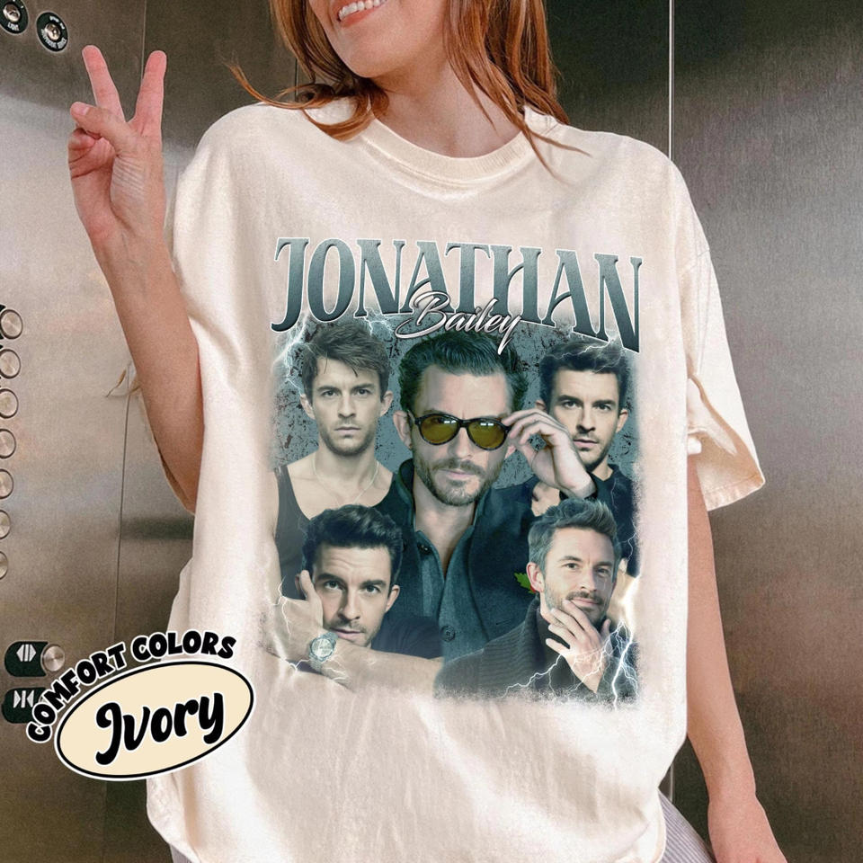 Jonathan Bailey Vintage Unisex T-shirt Printed Short Sleeved T-shirt Casual Daily Street Wear