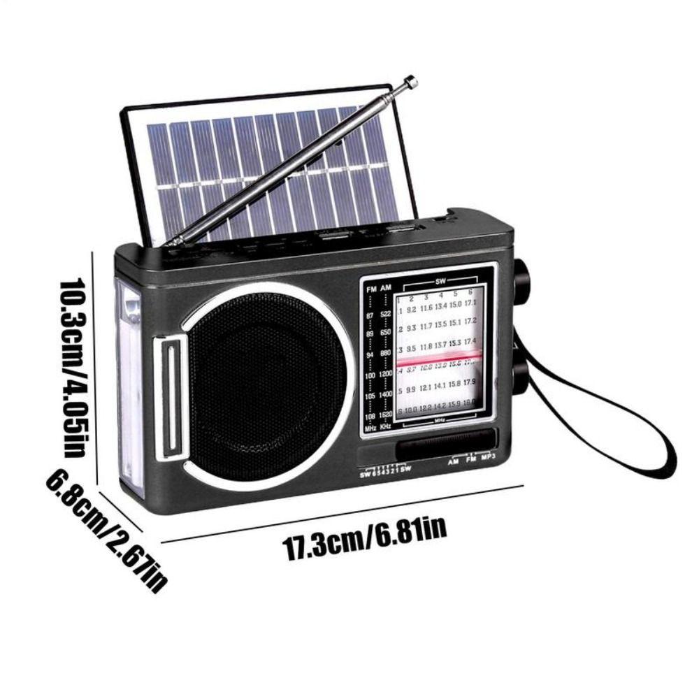 Digital Display MP3 Player Solar Radio Plastic Pocket Radio Player Camping Gadget